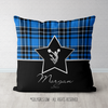 Personalized Blue Plaid With Silver Star Cheerleading Throw Pillow - Golly Girls