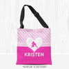 Personalized Cute Simple Pink Polka-Dots Softball Tote Bag - Golly Girls