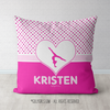 Personalized Cute Simple Pink Polka-Dots Gymnastics Throw Pillow - Golly Girls
