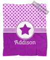 Pink With Purple Stars Personalized Every Girl Fleece Throw Blanket - Golly Girls