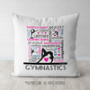 Gymnastics Typography - Words and Terms Throw Pillow - Golly Girls