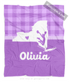 Golly Girls: Personalized Hometown Charm Purple Cheerleading Fleece Throw Blanket