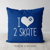 I Hashtag Heart 2 Skate Blue Throw Pillow - Golly Girls
