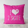 I Hashtag Heart 2 Skate Pink Throw Pillow - Golly Girls