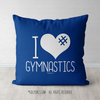 I Hashtag Heart Gymnastics Blue Throw Pillow - Golly Girls