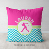 Personalized Multi-Color Chevron Softball Throw Pillow - Golly Girls