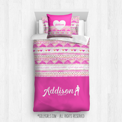 Golly Girls: My Heart Beats Personalized Basketball Comforter or Set