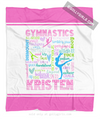 Golly Girls: Personalized Pastel Gymnastics Typography Fleece Throw Blanket
