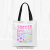 Golly Girls: Pastel Soccer Typography Tote Bag