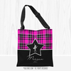 Personalized Plaid and Silver Star Dance Tote Bag - Golly Girls