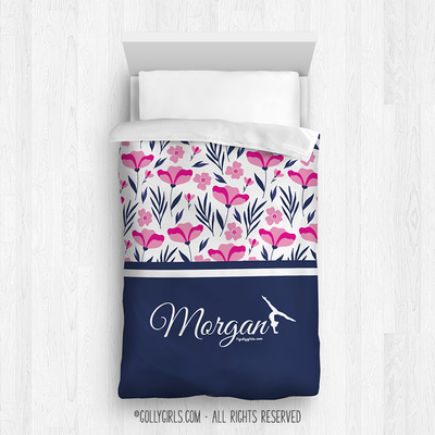 Golly Girls: Tropical Flowers Personalized Gymnastics Comforter Or Set