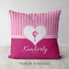 Personalized Pretty Pink Hearts Figure Skating Throw Pillow - Golly Girls