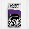 Golly Girls: Personalized Zebra Stripes Purple Gymnastics Comforter Or Set