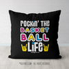 Rockin' The Basketball Life Black Throw Pillow - Golly Girls
