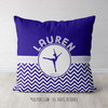 Personalized Simple Blue Chevron Dance Throw Pillow - Golly Girls