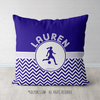 Personalized Simple Blue Chevron Soccer Throw Pillow - Golly Girls