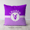 Personalized Simple Purple Chevron Cheerleading Throw Pillow - Golly Girls
