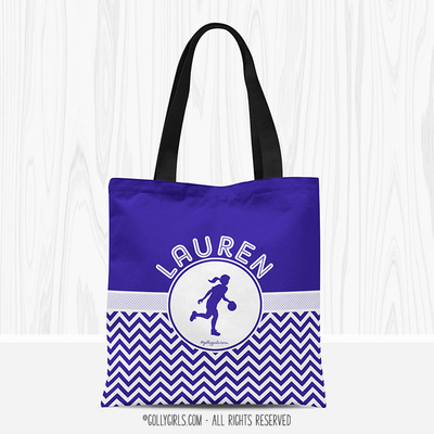 Personalized Chevron Basketball Tote Bag - Golly Girls