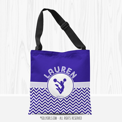 Personalized Chevron Cheerleading Tote Bag - Golly Girls