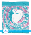 Golly Girls: Teal and Pink Tie Dye Personalized Softball Fleece Blanket