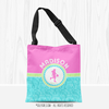 Personalized Tri-Pastel Tile Basketball Tote Bag - Golly Girls