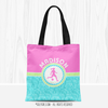 Personalized Tri-Pastel Tile Soccer Tote Bag - Golly Girls