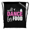 Golly Girls: Will Dance for Food Black Drawstring Backpack