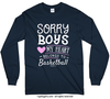 Sorry Boys Basketball Long Sleeve T-Shirt (Youth-Adult) - Golly Girls