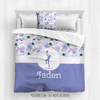 Lilac and Lavender Sweet Floral Basketball Personalized Comforter Or Set - Golly Girls