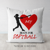 My Heart Beats for Softball Throw Pillow - Golly Girls