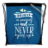Believe In Yourself Medium Blue Drawstring Backpack - Golly Girls
