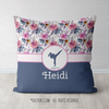 Golly Girls: Berry Pink and Blue Sweet Floral Personalized Karate Throw Pillow