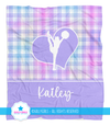 Golly Girls: Lavender Gingham Personalized Cheerleading Fleece Blanket