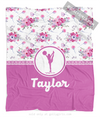 Golly Girls: Floral and Lace Personalized Cheerleading Fleece Throw Blanket