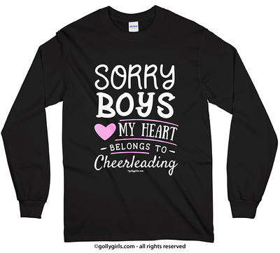 Sorry Boys Cheerleading Long Sleeve T-Shirt (Youth-Adult) - Golly Girls