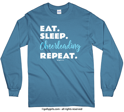 Eat Sleep Cheerleading Long Sleeve T-Shirt (Youth-Adult) - Golly Girls