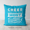 Cheer is My Favorite Turquoise Throw Pillow - Golly Girls