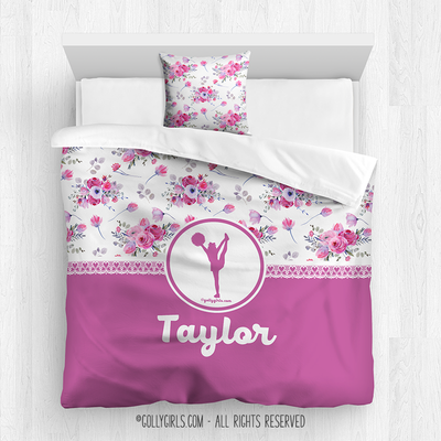 Golly Girls: Floral and Lace Personalized Cheerleading Comforter Or Set