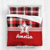 Red and Black Plaid Cheerleading Personalized Comforter Or Set - Golly Girls