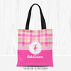 Personalized Sweet Peach Plaid Dance Tote Bag - Golly Girls