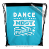 Dance is My Favorite Turquoise Drawstring Backpack - Golly Girls