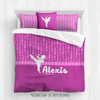Golly Girls: Personalized Pink Dot Stripes Martial Arts Comforter Or Set