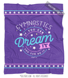 Gymnastics Dream It Do It Purple Fleece Throw Blanket - Golly Girls