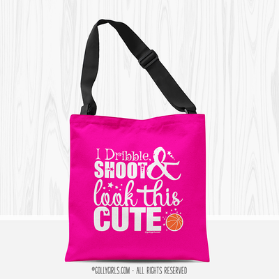 Dribble Shoot Look Cute Basketball Tote Bag - Golly Girls