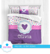 Golly Girls: Fun-Filled Hearts Personalized Girls Comforter Or Set