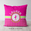 Personalized Pink & Green Polka-Dots Dance Throw Pillow - Golly Girls
