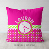 Personalized Pink & Green Polka-Dots Gymnastics Throw Pillow - Golly Girls