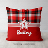 Personalized Red and Black Plaid Gymnastics Throw Pillow - Golly Girls