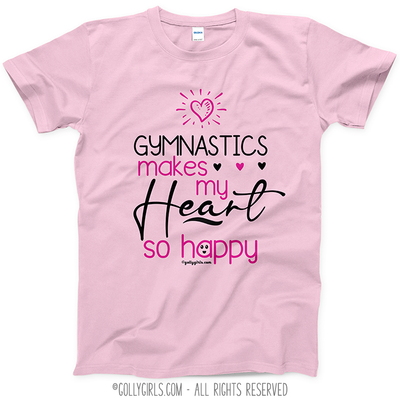 Gymnastics Heart So Happy T-Shirt (Youth-Adult) - Golly Girls