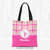 Personalized Sweet Peach Plaid Gymnastics Tote Bag - Golly Girls